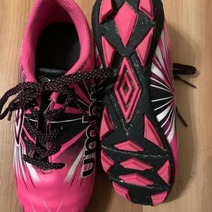 Pink Umbro soccer cleats